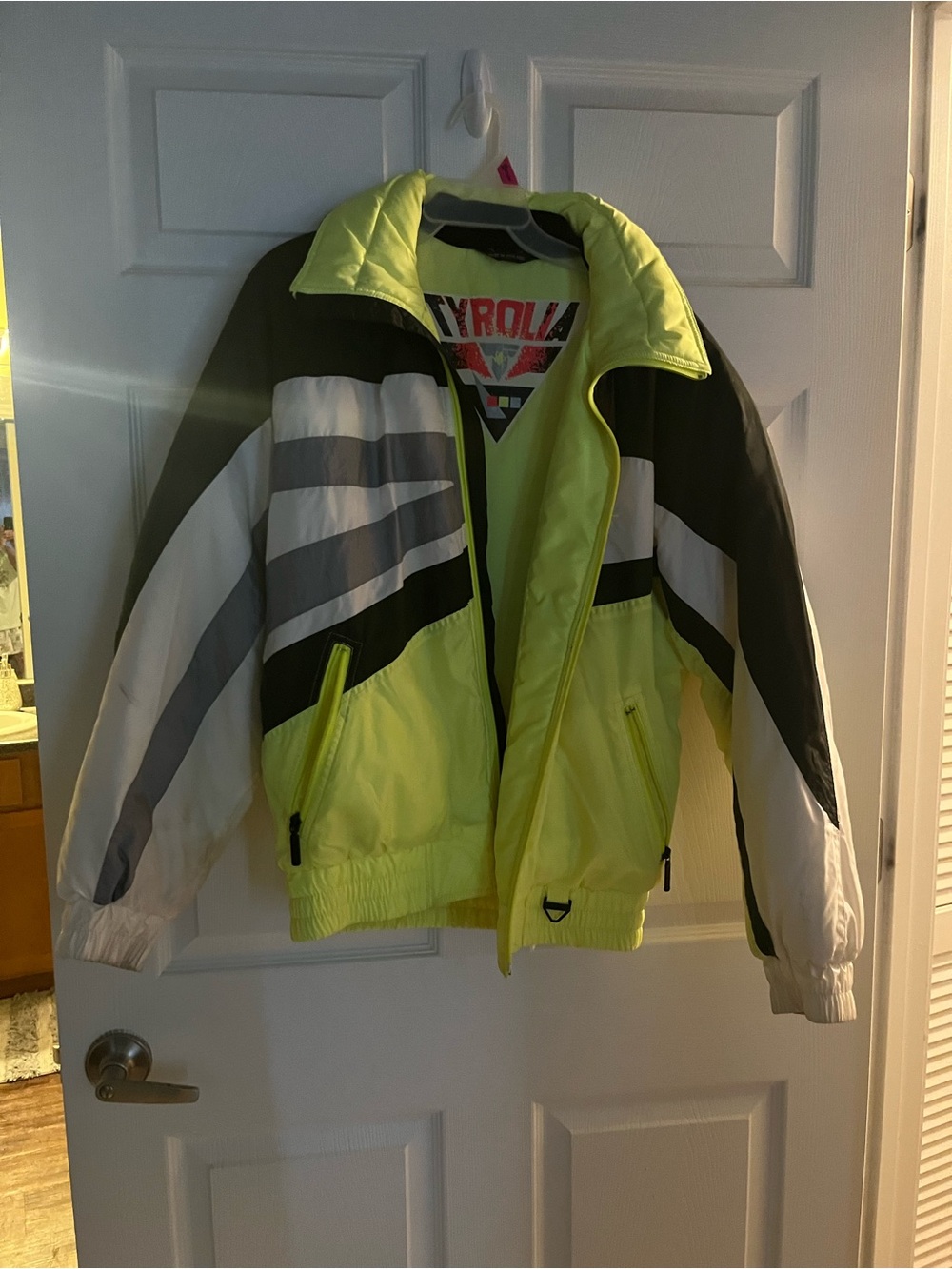 Neon Yellow Colorblock Ski Jacket by Pyrolla